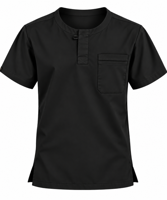 Front Placket Scrub Top Men