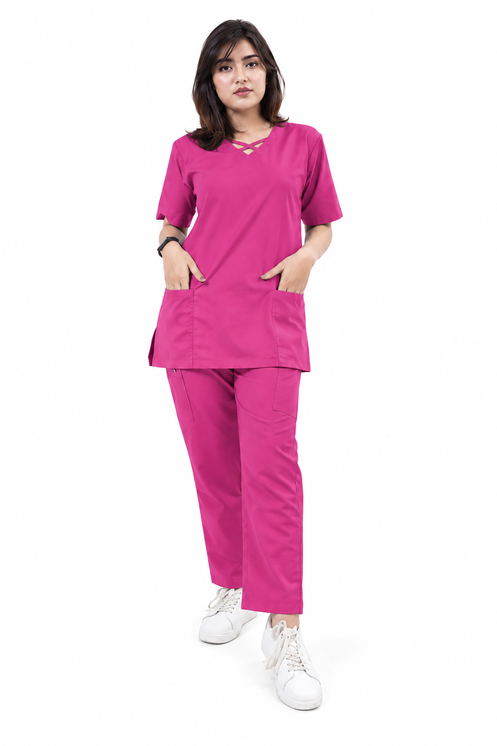 Criss Cross Neck-Line Scrub Set