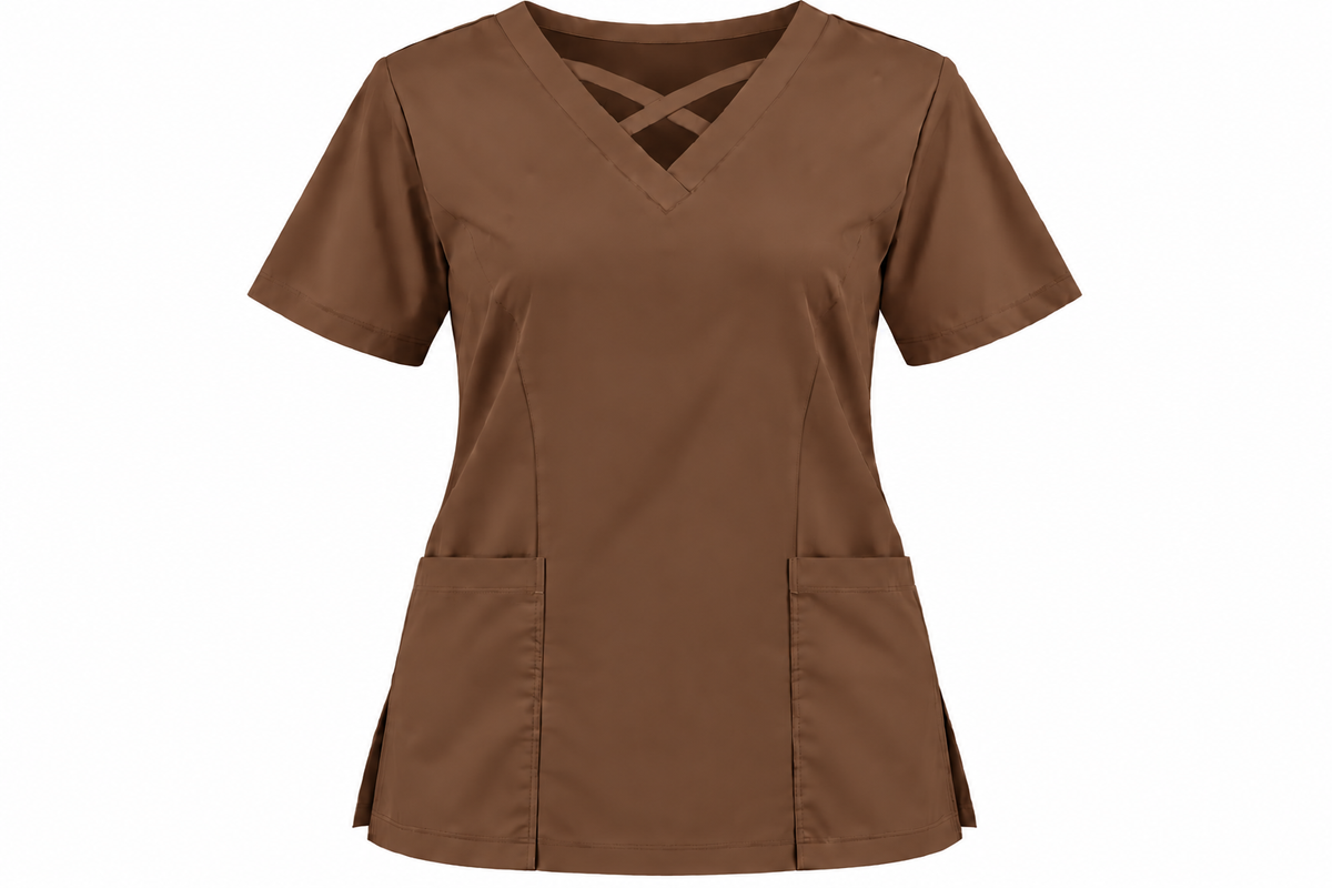 Crisscross Neck Scrub Top