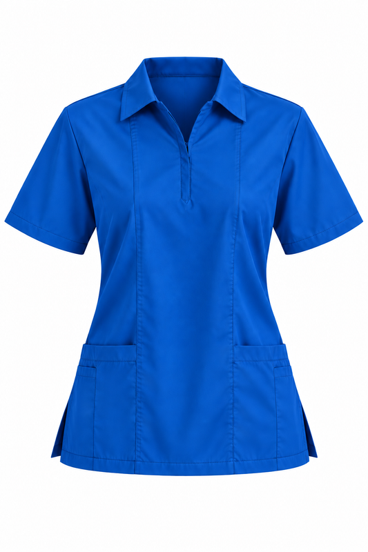 Zip Collar Scrub Top