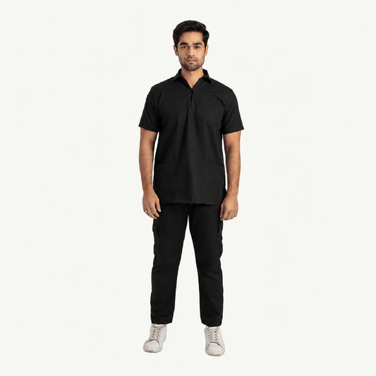 Men's Zip Collar Medical Scrub Set