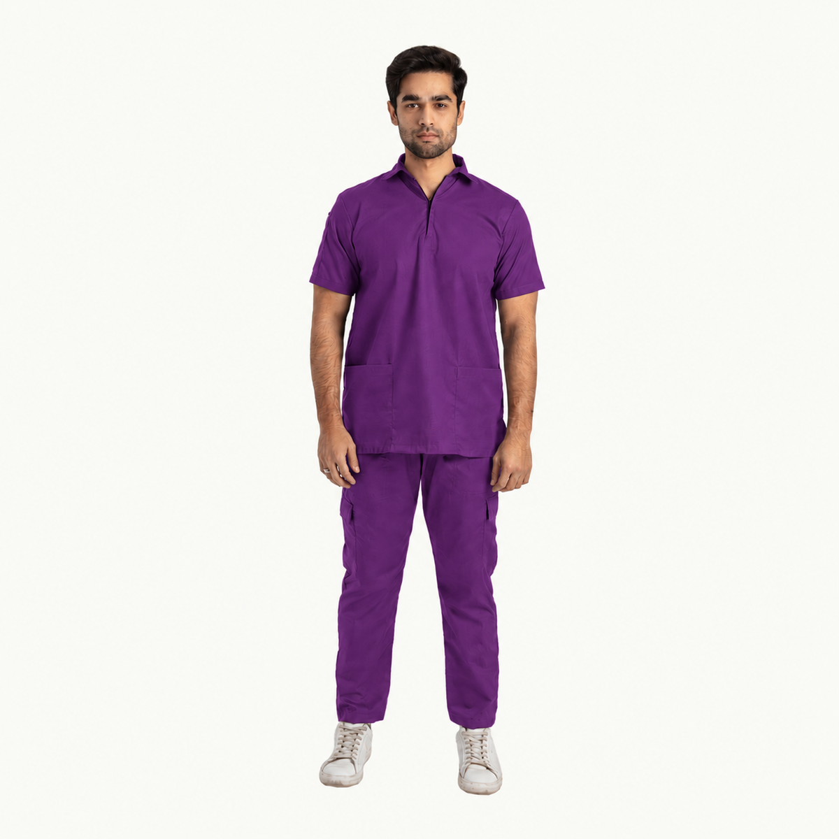 Men's Zip Collar Medical Scrub Set