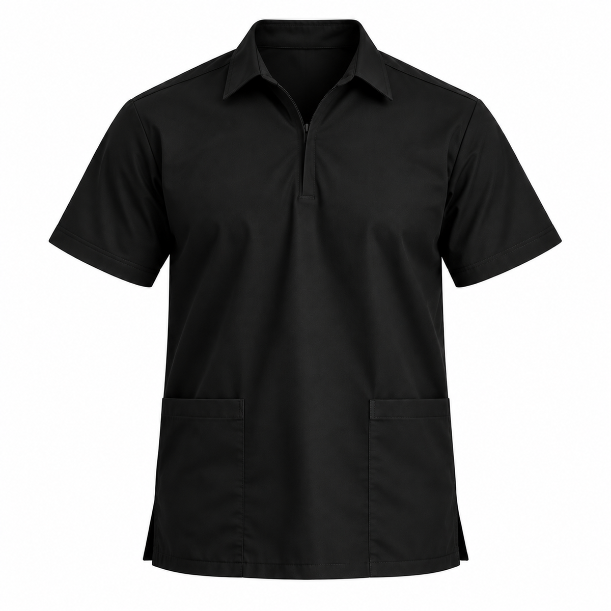 Zip Collar Scrub Top Men