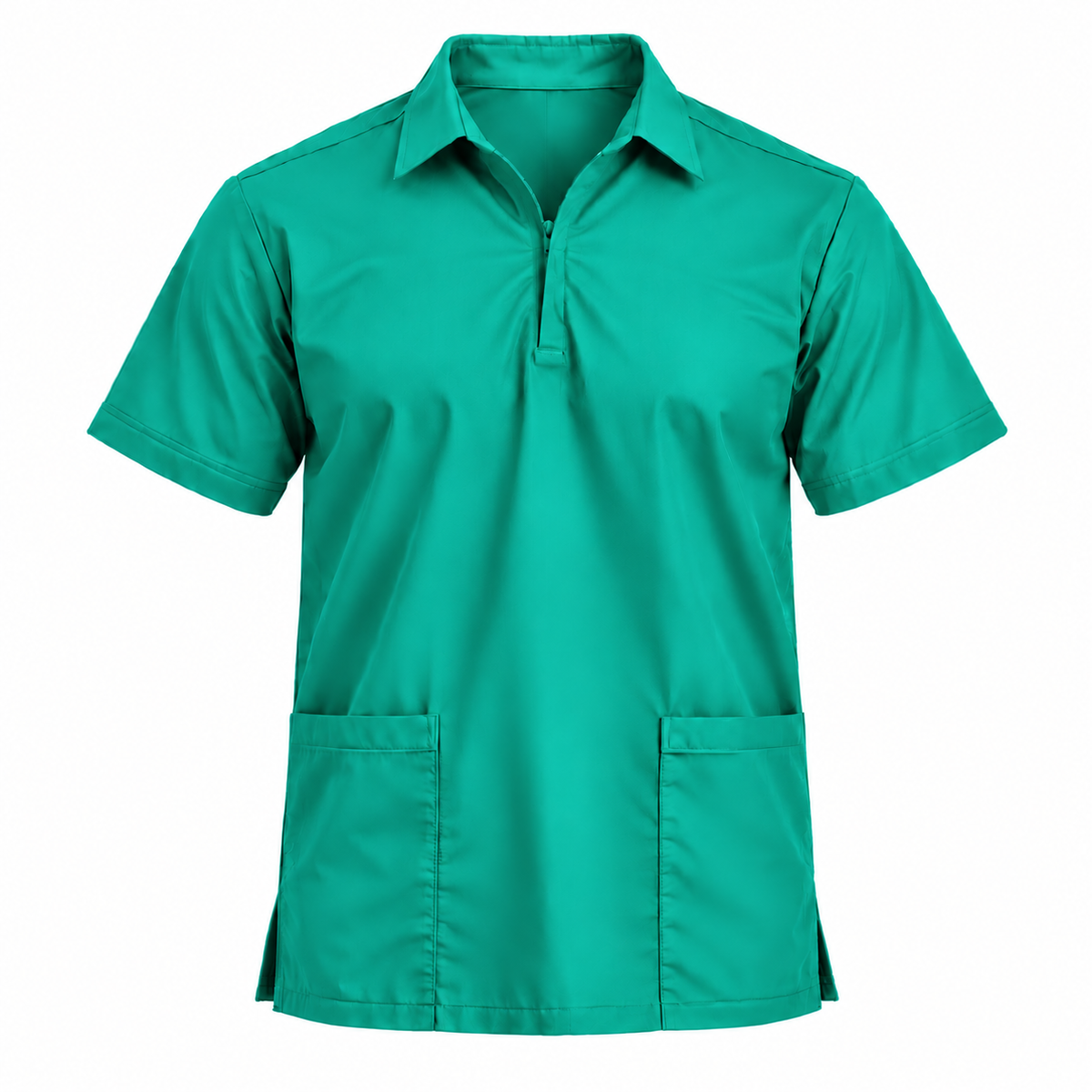 Zip Collar Scrub Top Men