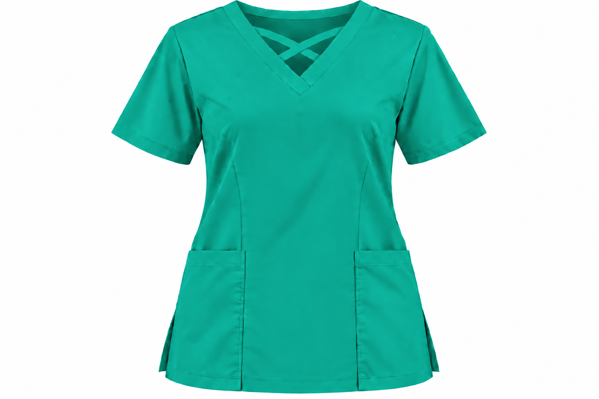 Crisscross Neck Scrub Top