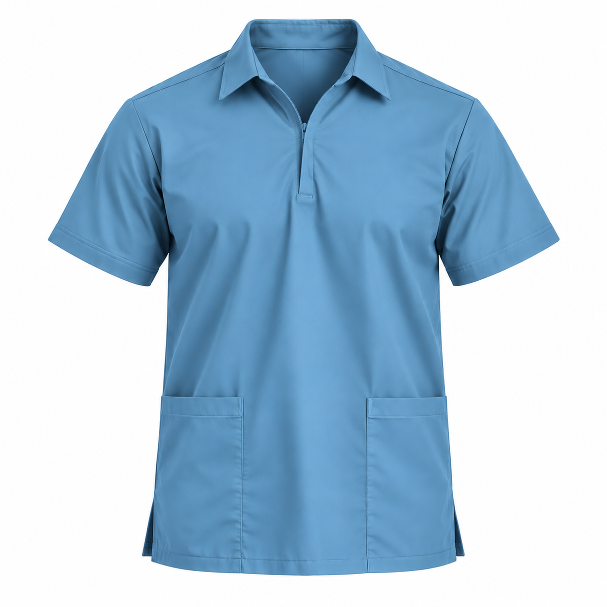 Zip Collar Scrub Top Men