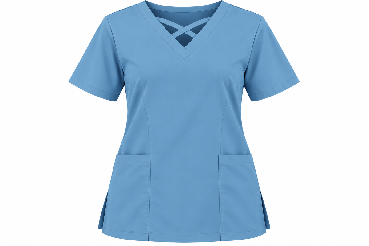 Crisscross Neck Scrub Top