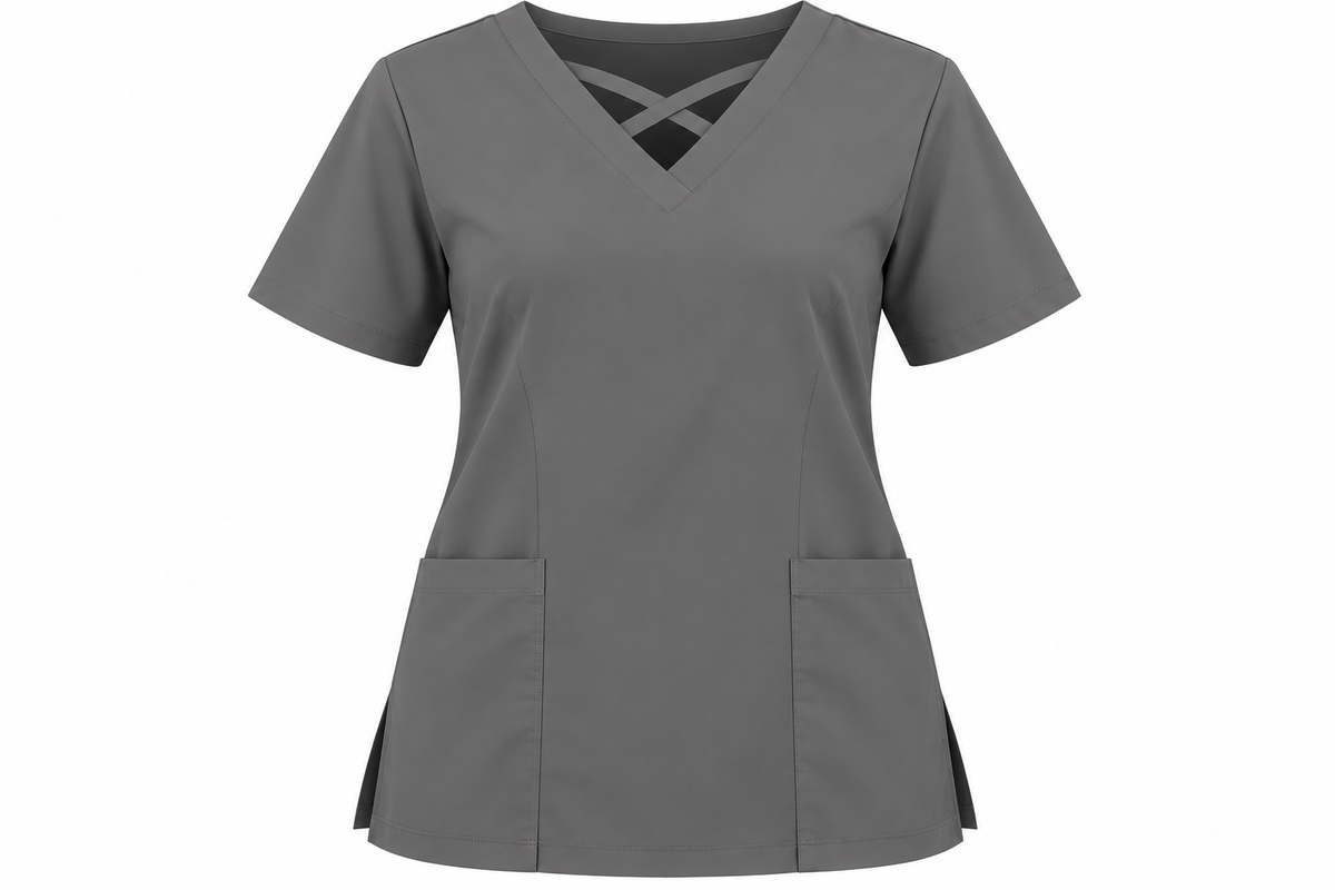 Crisscross Neck Scrub Top