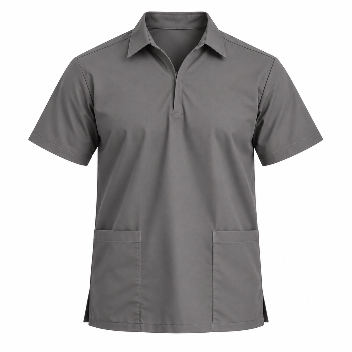 Zip Collar Scrub Top Men