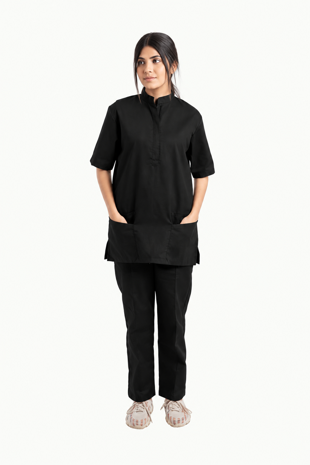 Women's Placket Zip Medical Scrub Set