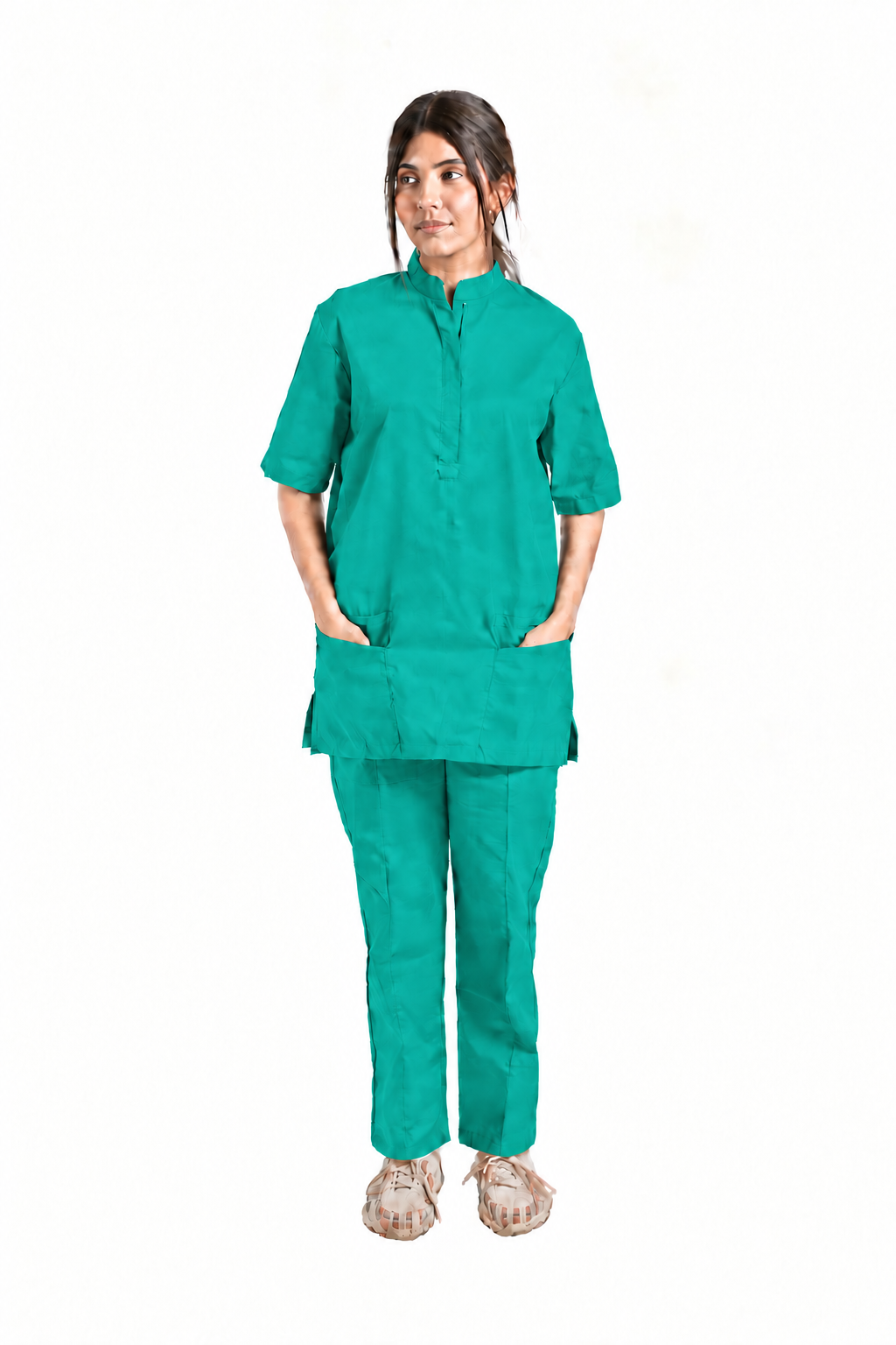 Women's Zip Collar Medical Scrub Set