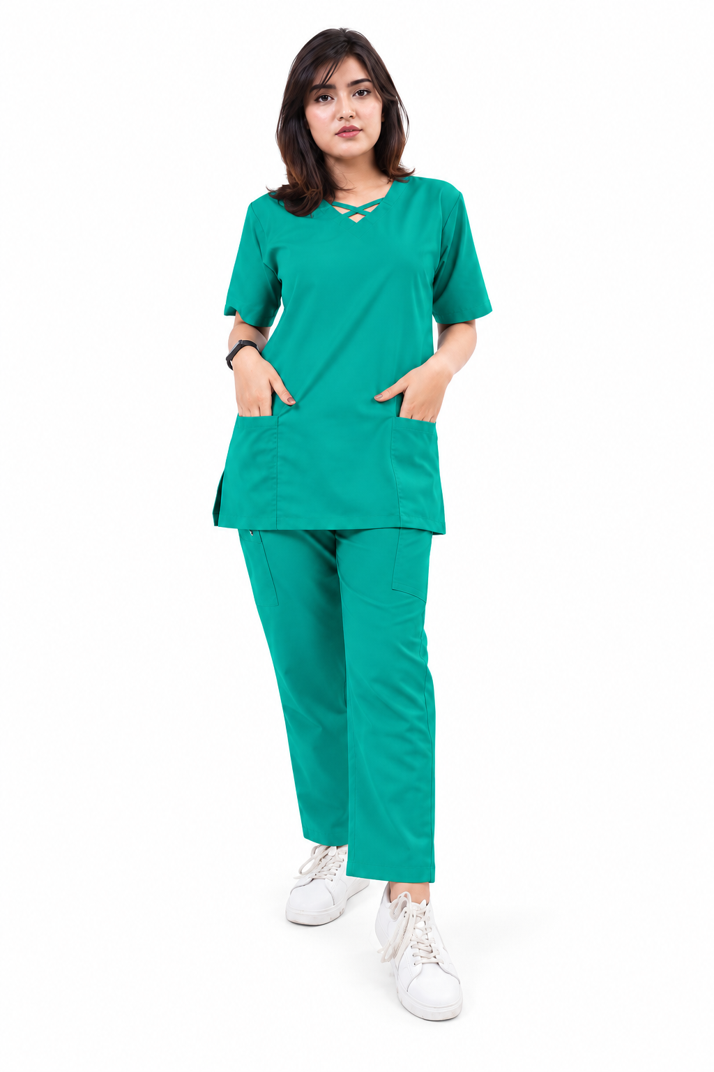Criss Cross Neck-Line Scrub Set