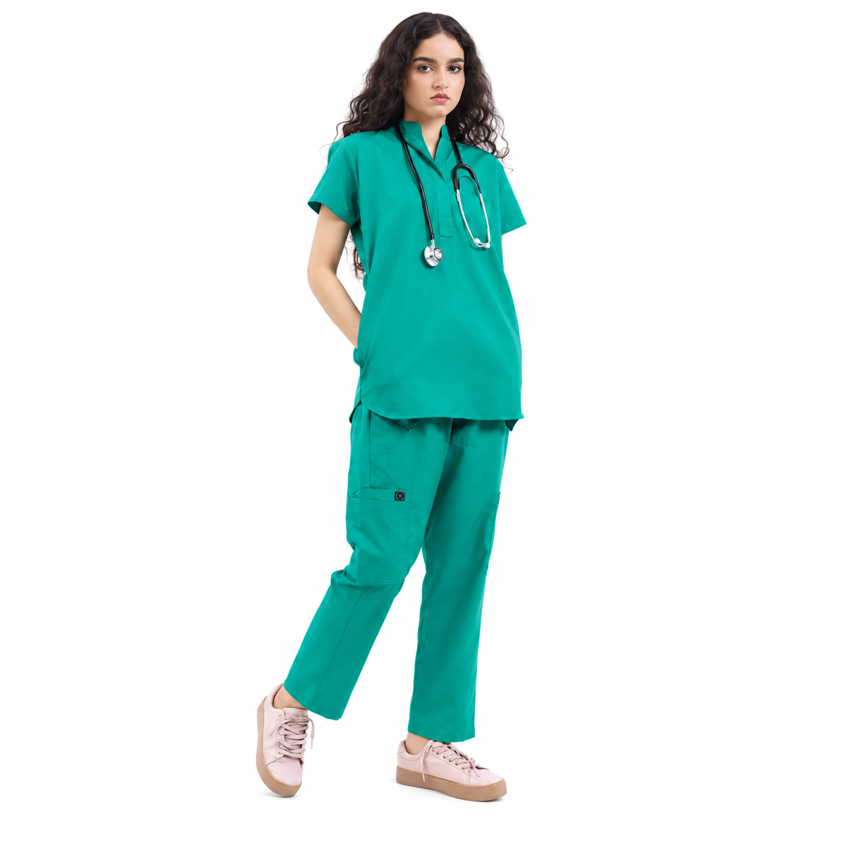 Women's Front Placket Medical Scrub Set
