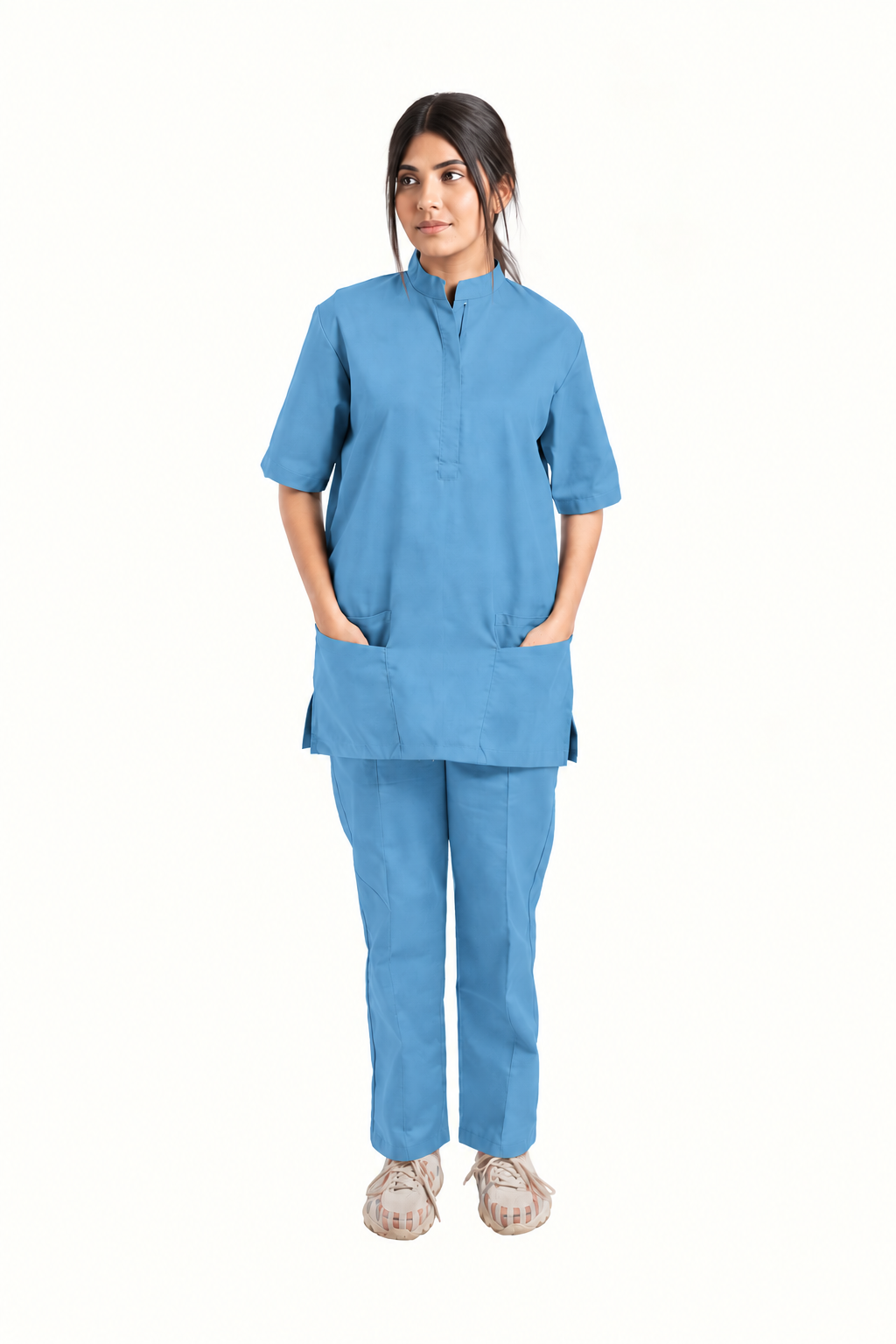 Women's Zip Collar Medical Scrub Set