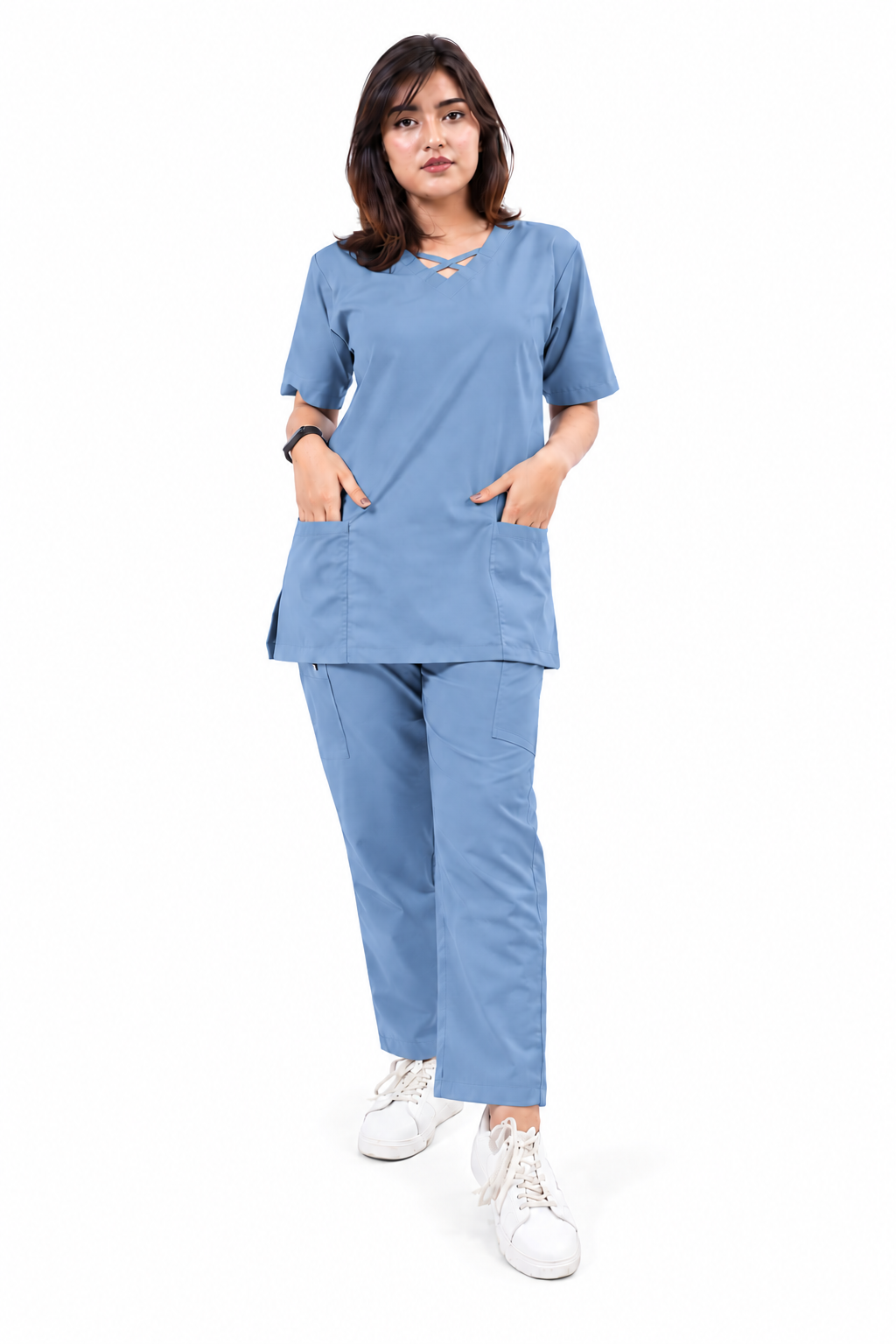 Criss Cross Neck-Line Scrub Set