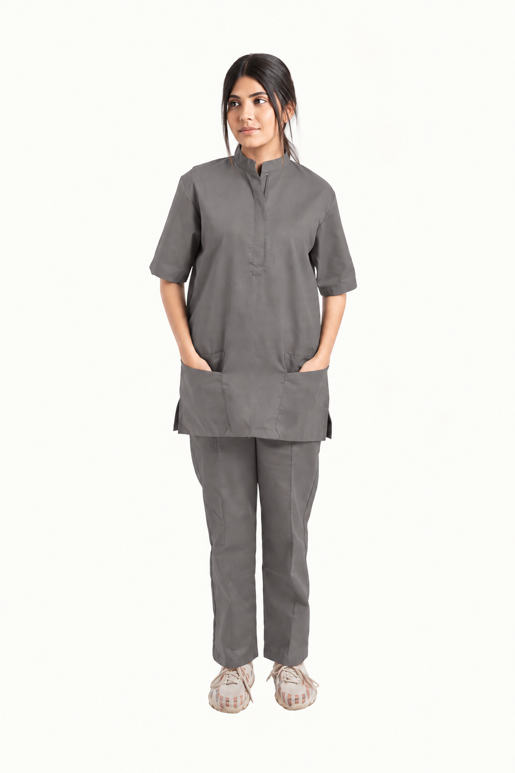 Women's Zip Collar Medical Scrub Set