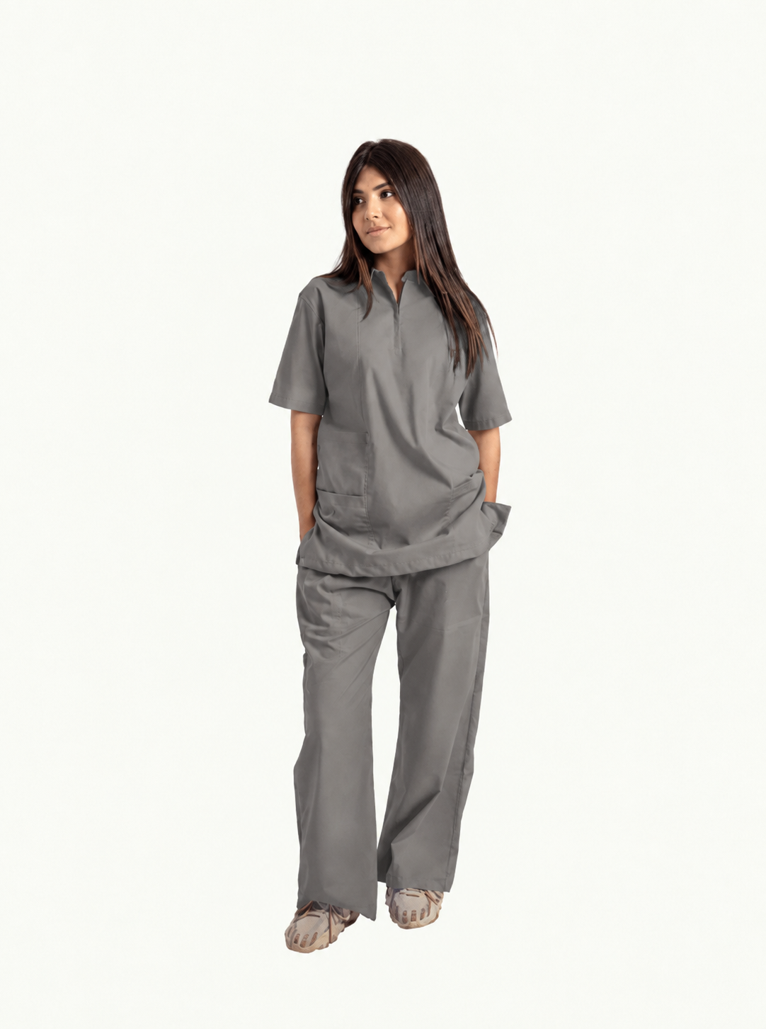 Women's Zip Collar Medical Scrub Set