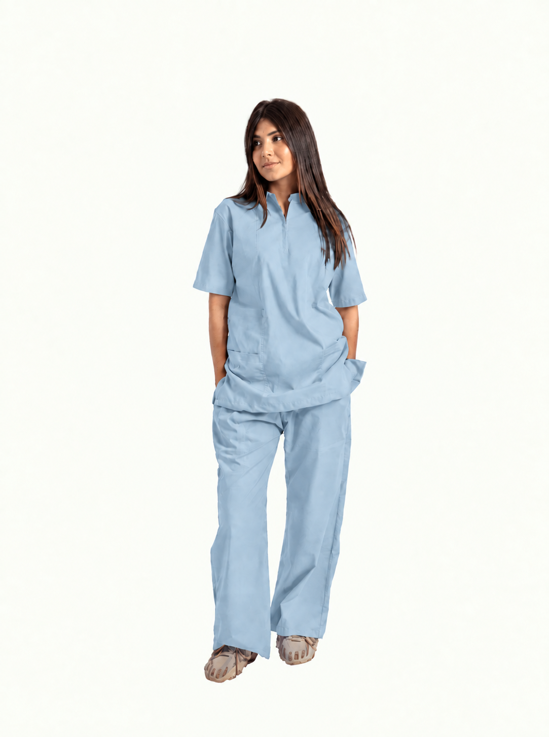 Women's Zip Collar Medical Scrub Set