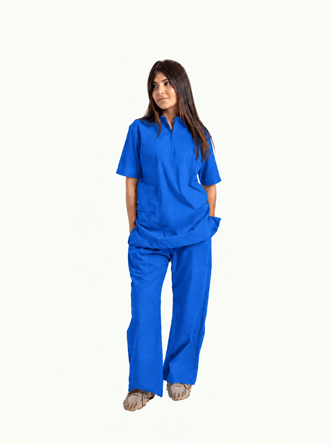 Women's Zip Collar Medical Scrub Set