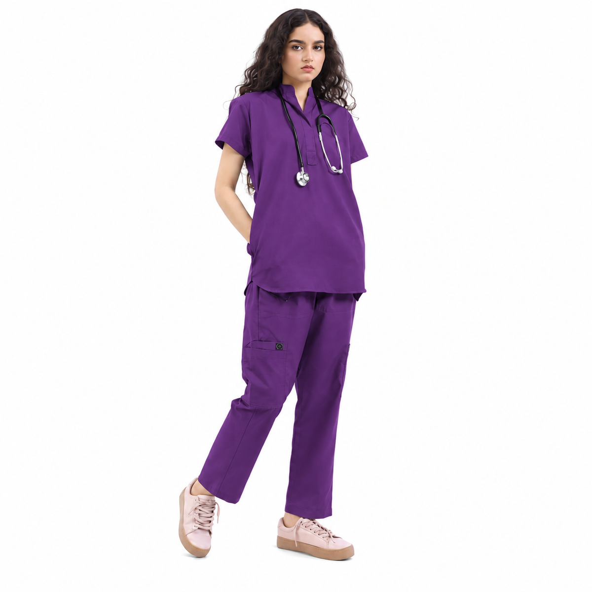 Women's Front Placket Medical Scrub Set