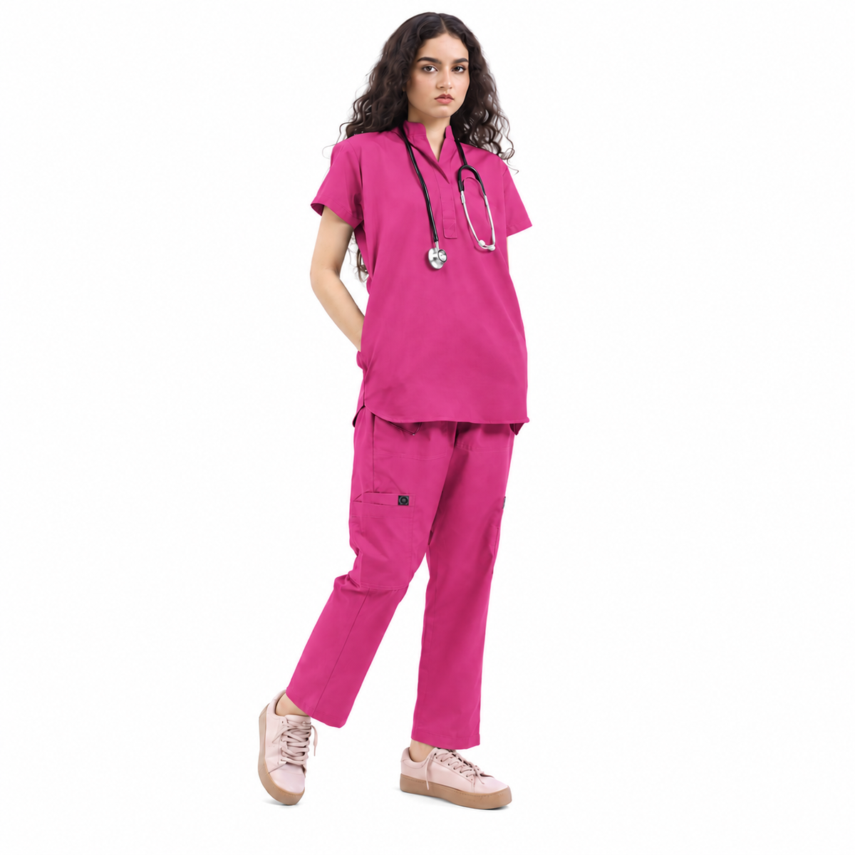 Women's Front Placket Medical Scrub Set