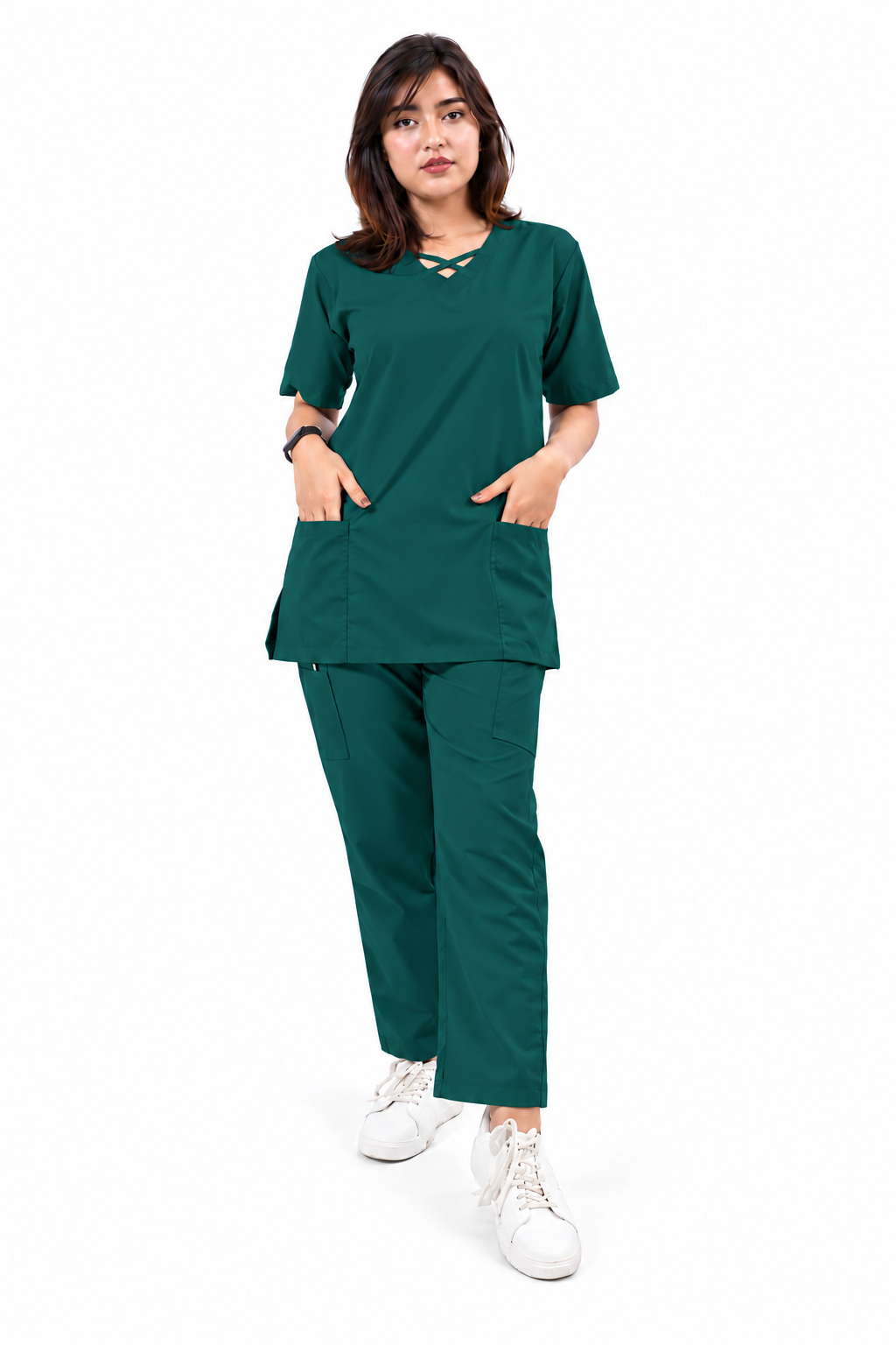 Criss Cross Neck-Line Scrub Set