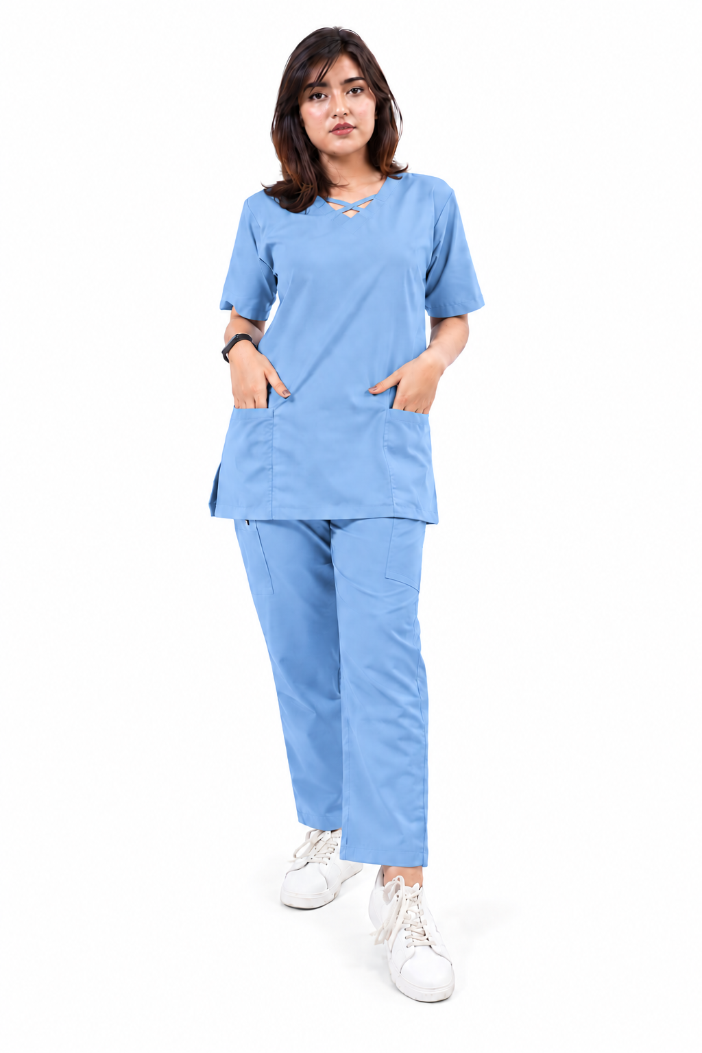 Criss Cross Neck-Line Scrub Set
