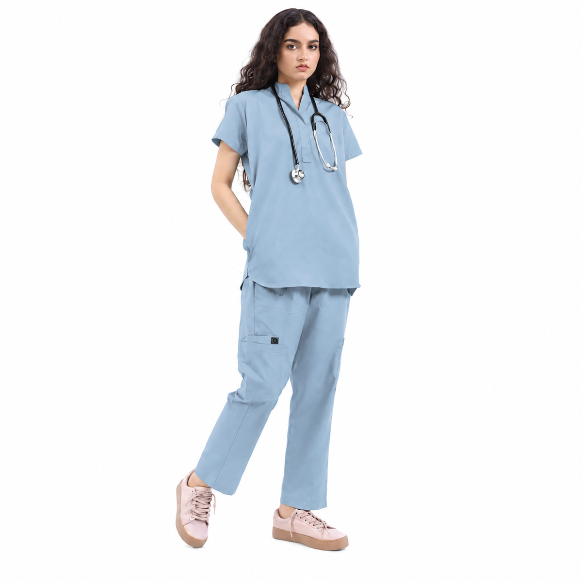 Women's Front Placket Medical Scrub Set
