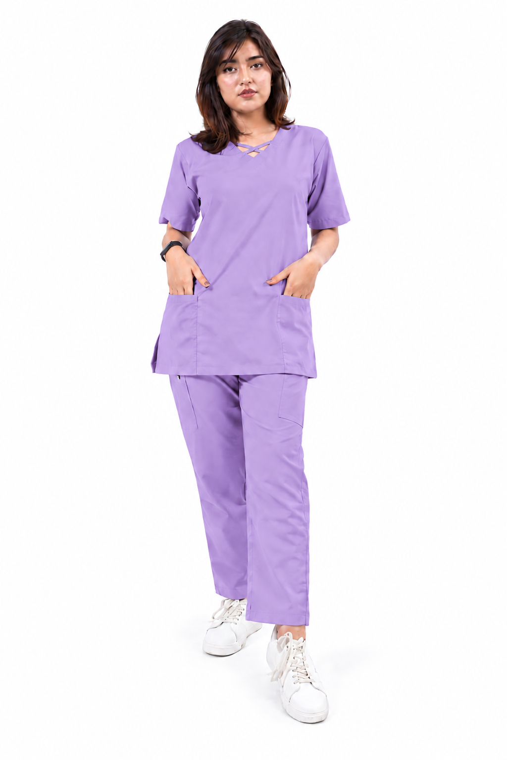 Criss Cross Neck-Line Scrub Set