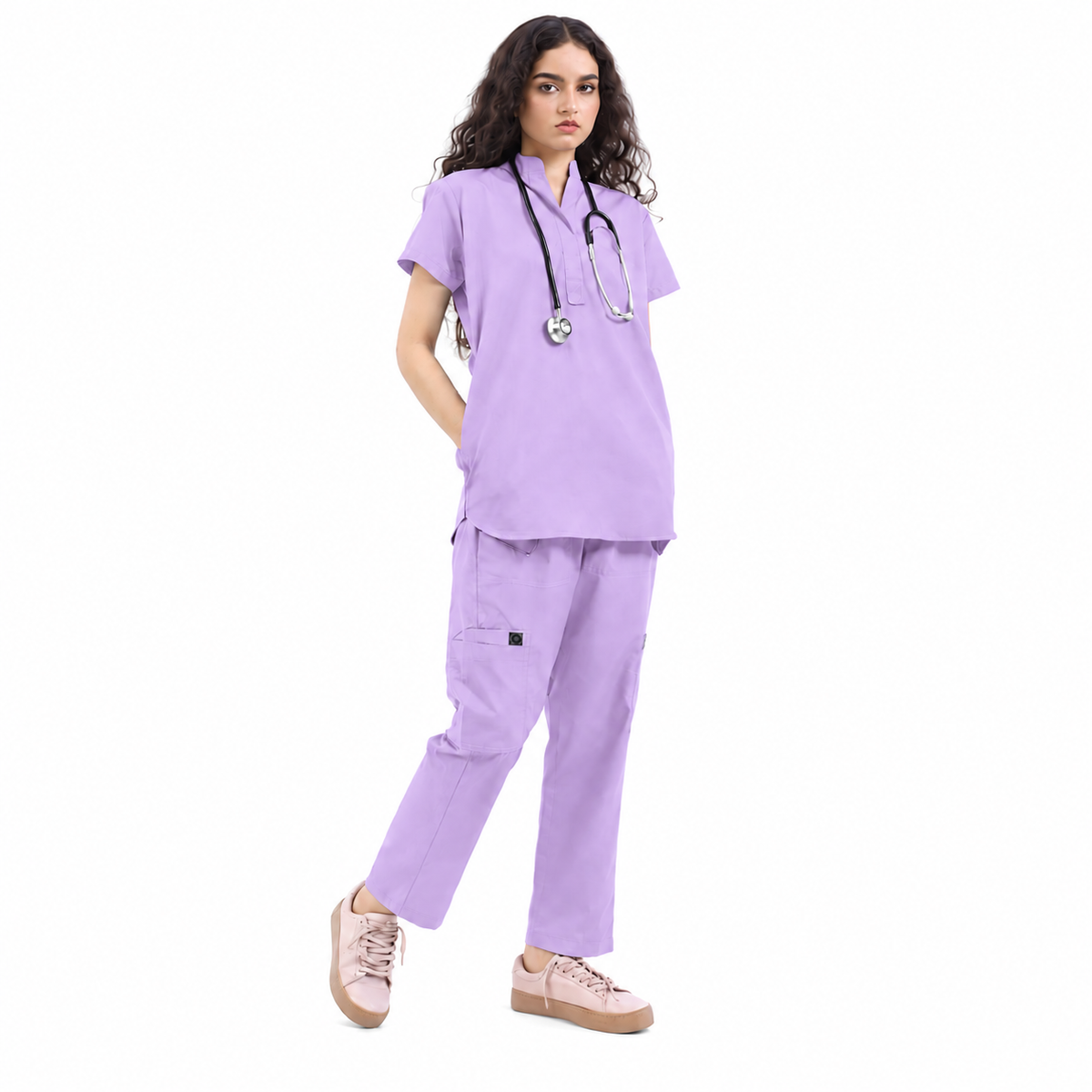 Women's Front Placket Medical Scrub Set