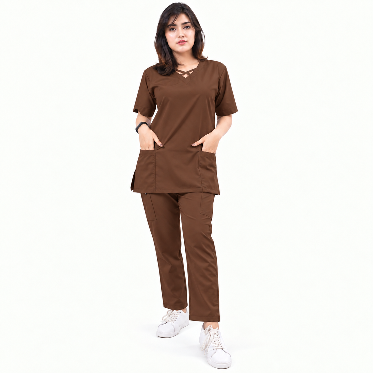 Criss Cross Neck-Line Scrub Set