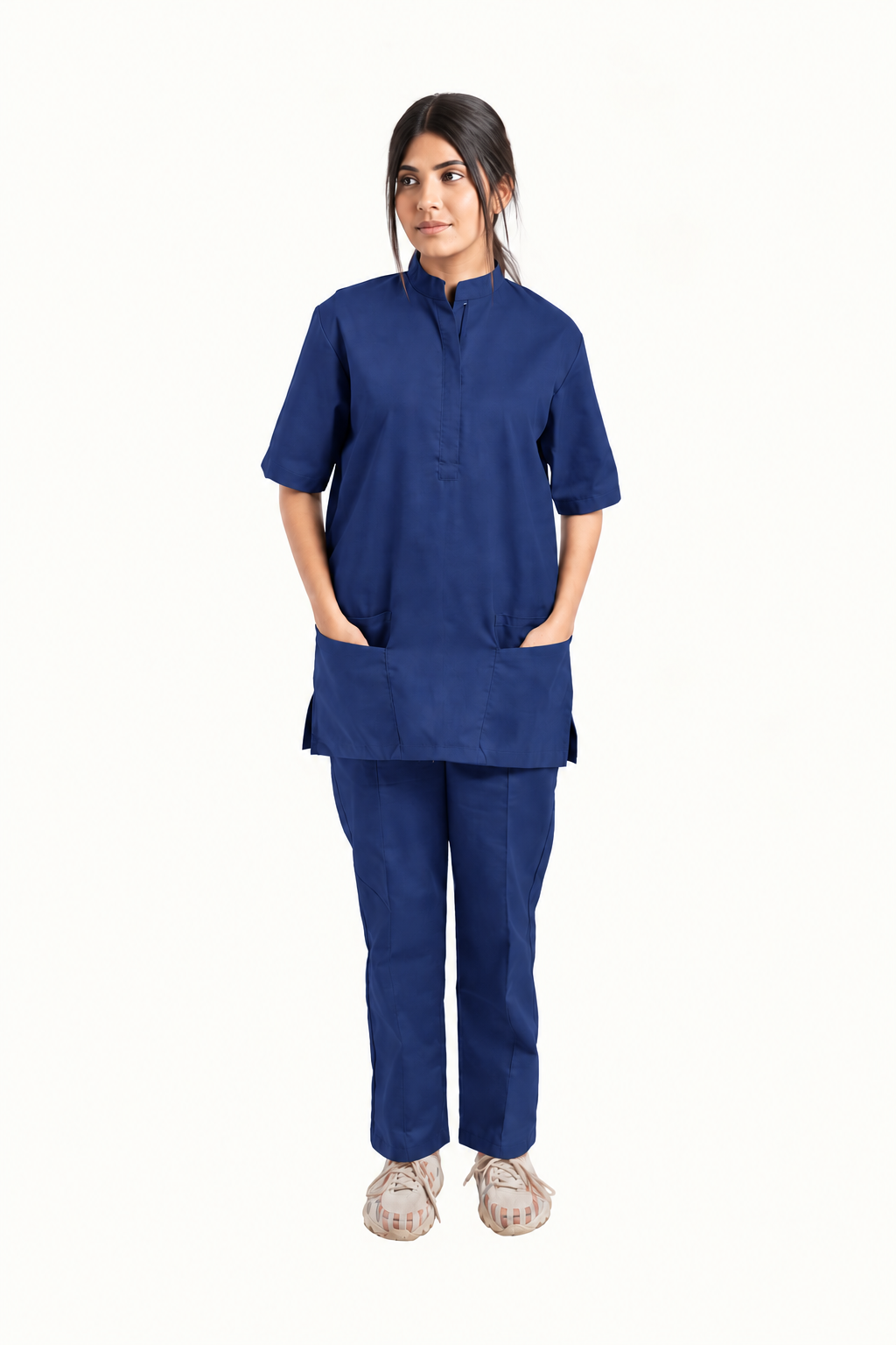Women's Placket Zip Medical Scrub Set