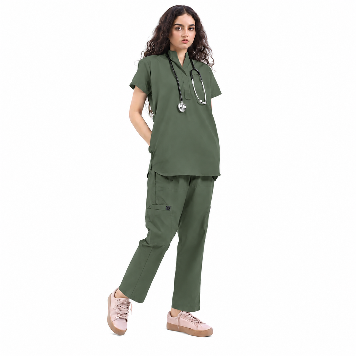 Women's Front Placket Medical Scrub Set