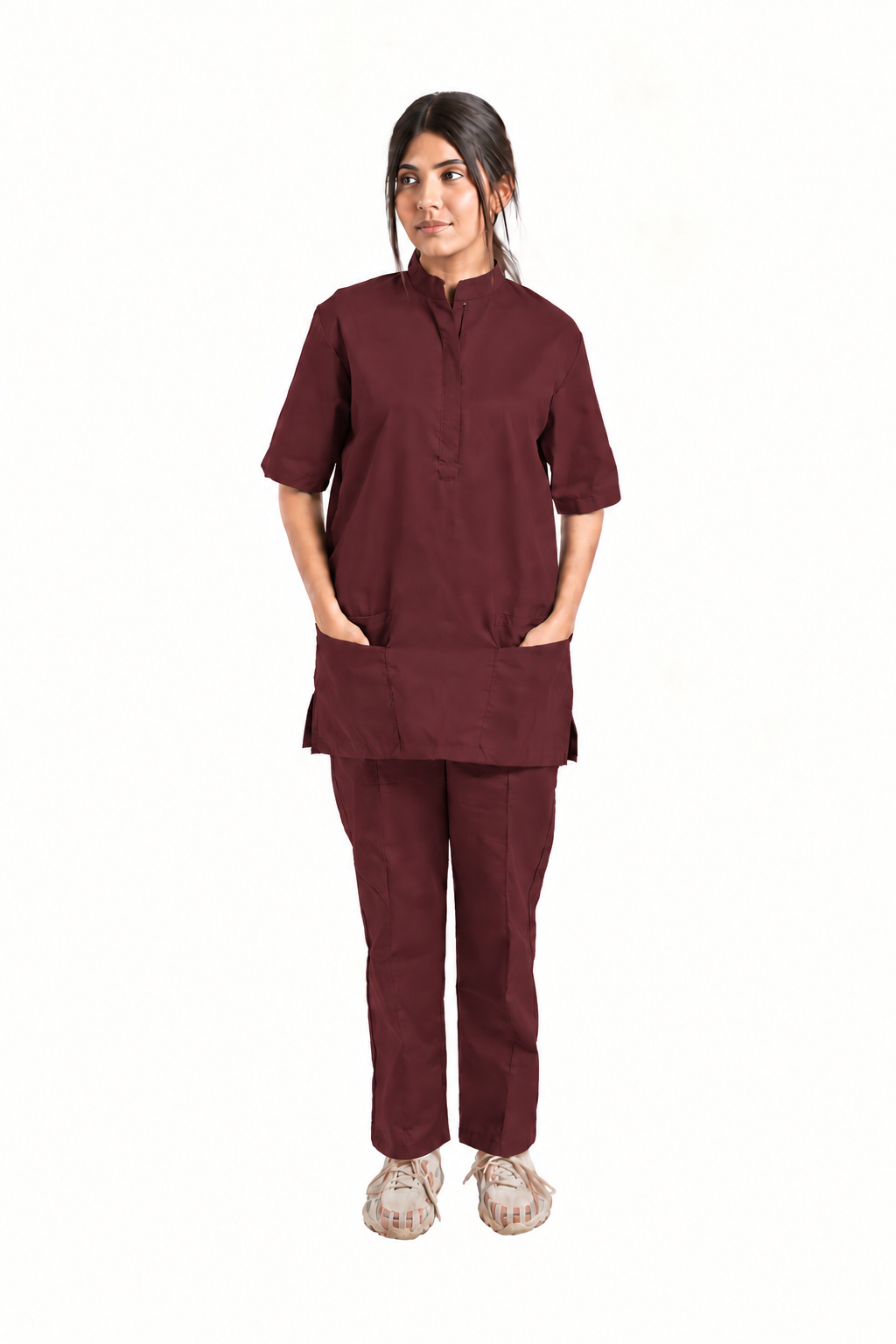 Women's Zip Collar Medical Scrub Set