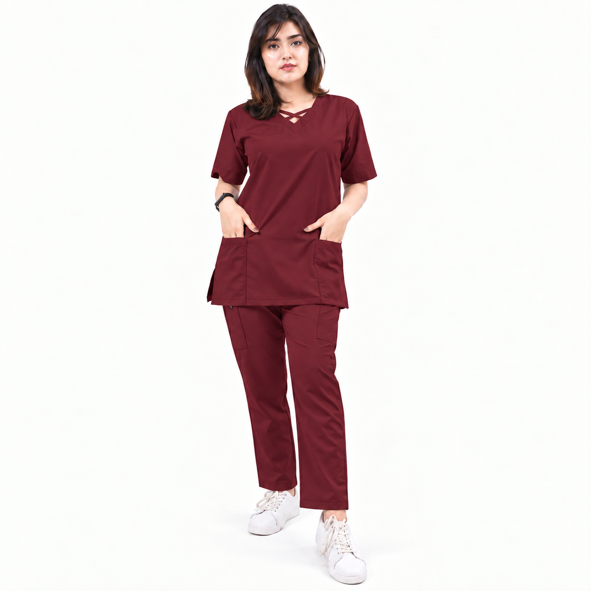 Criss Cross Neck-Line Scrub Set