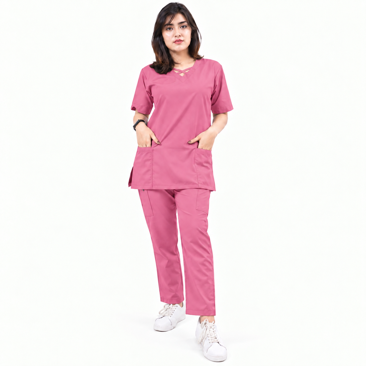 Criss Cross Neck-Line Scrub Set