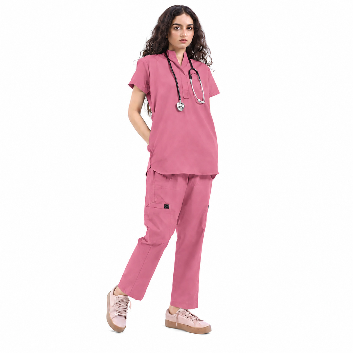 Women's Front Placket Medical Scrub Set