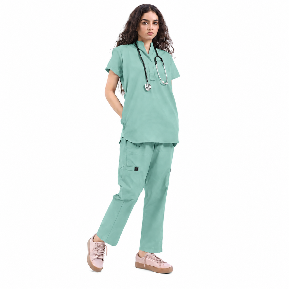 Women's Front Placket Medical Scrub Set