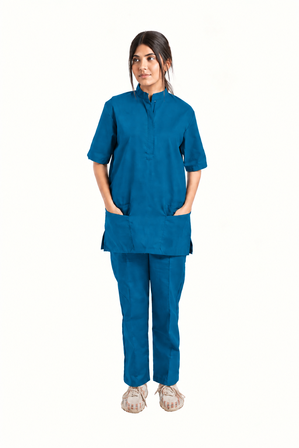 Women's Zip Collar Medical Scrub Set