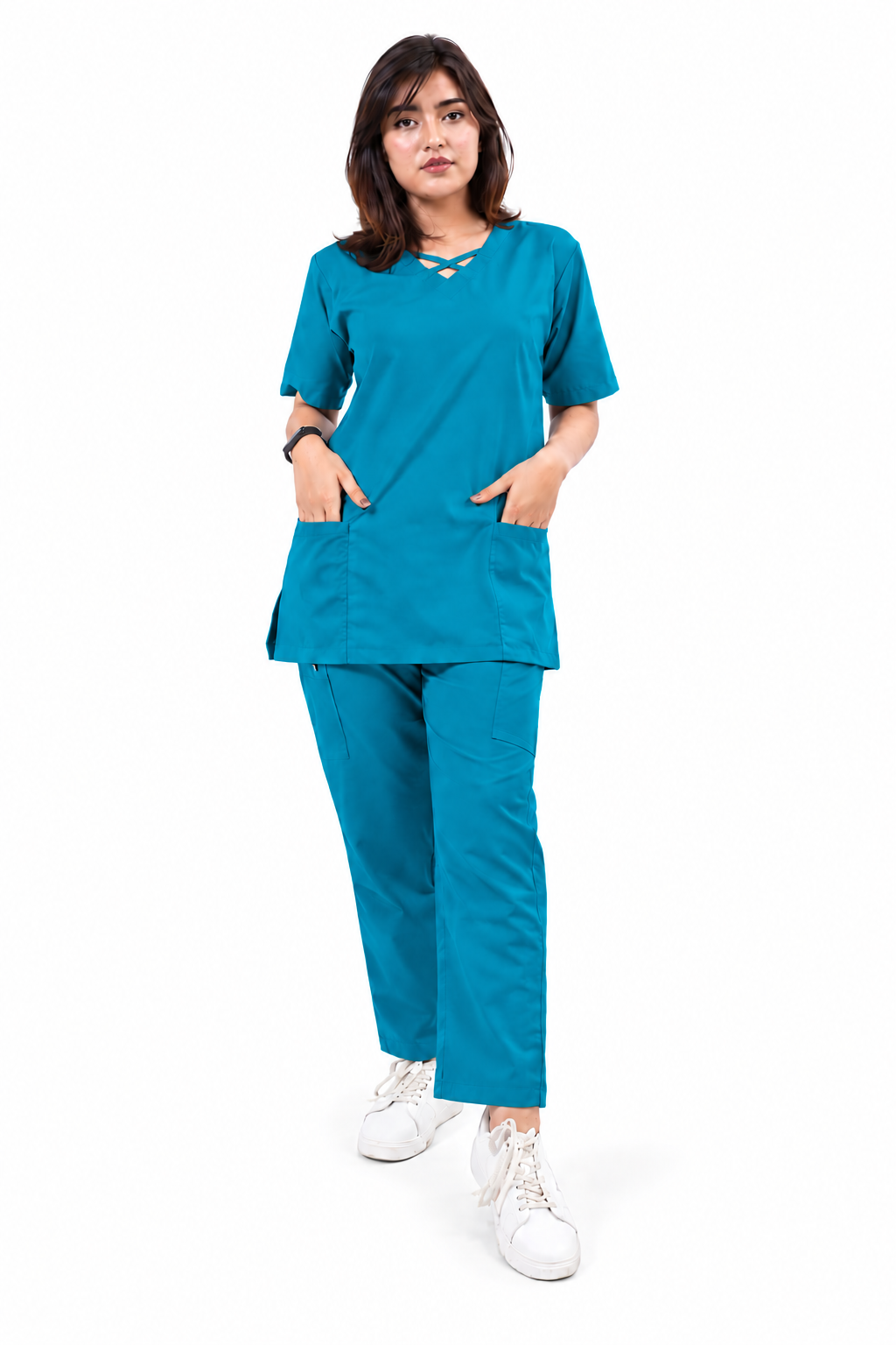 Criss Cross Neck-Line Scrub Set