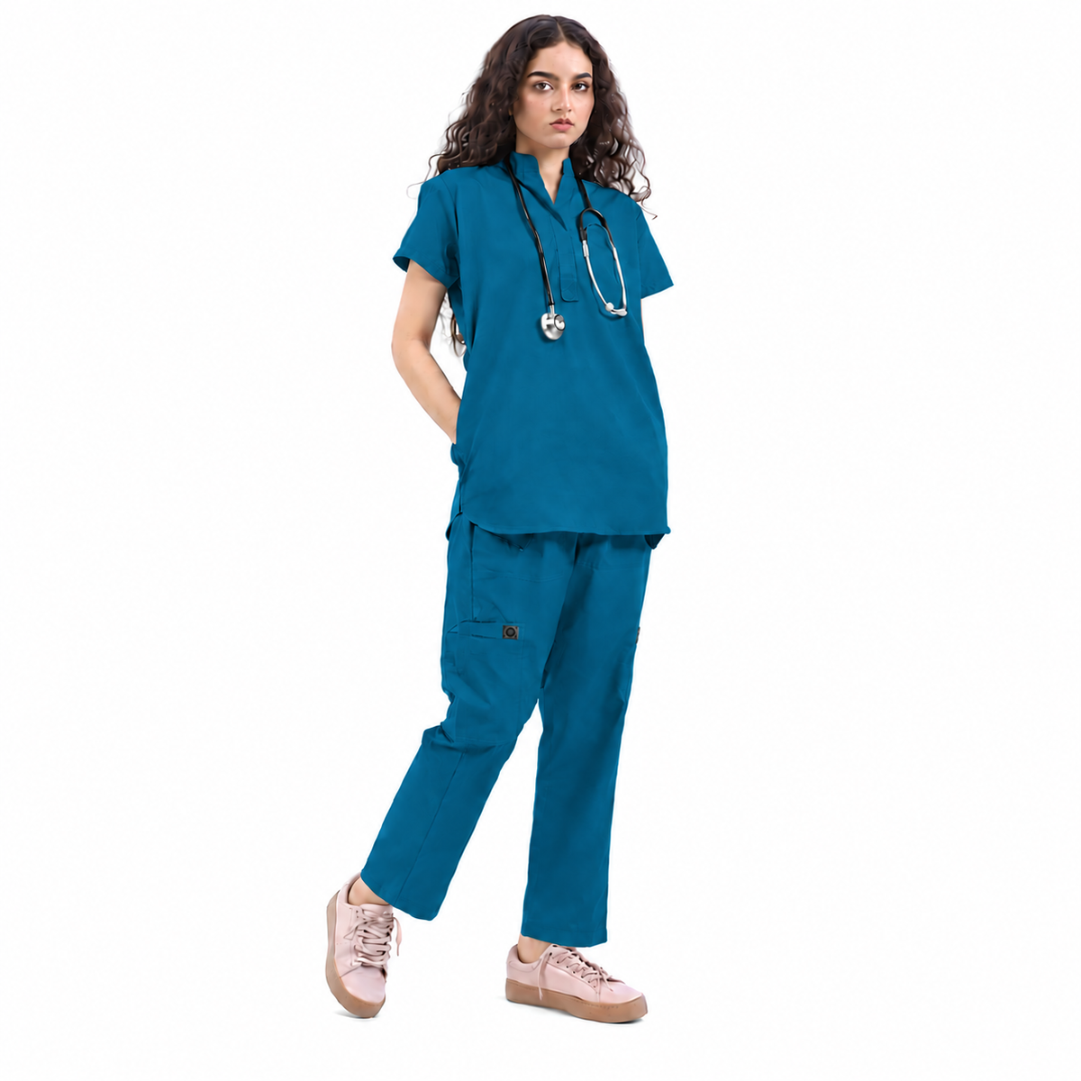 Women's Front Placket Medical Scrub Set