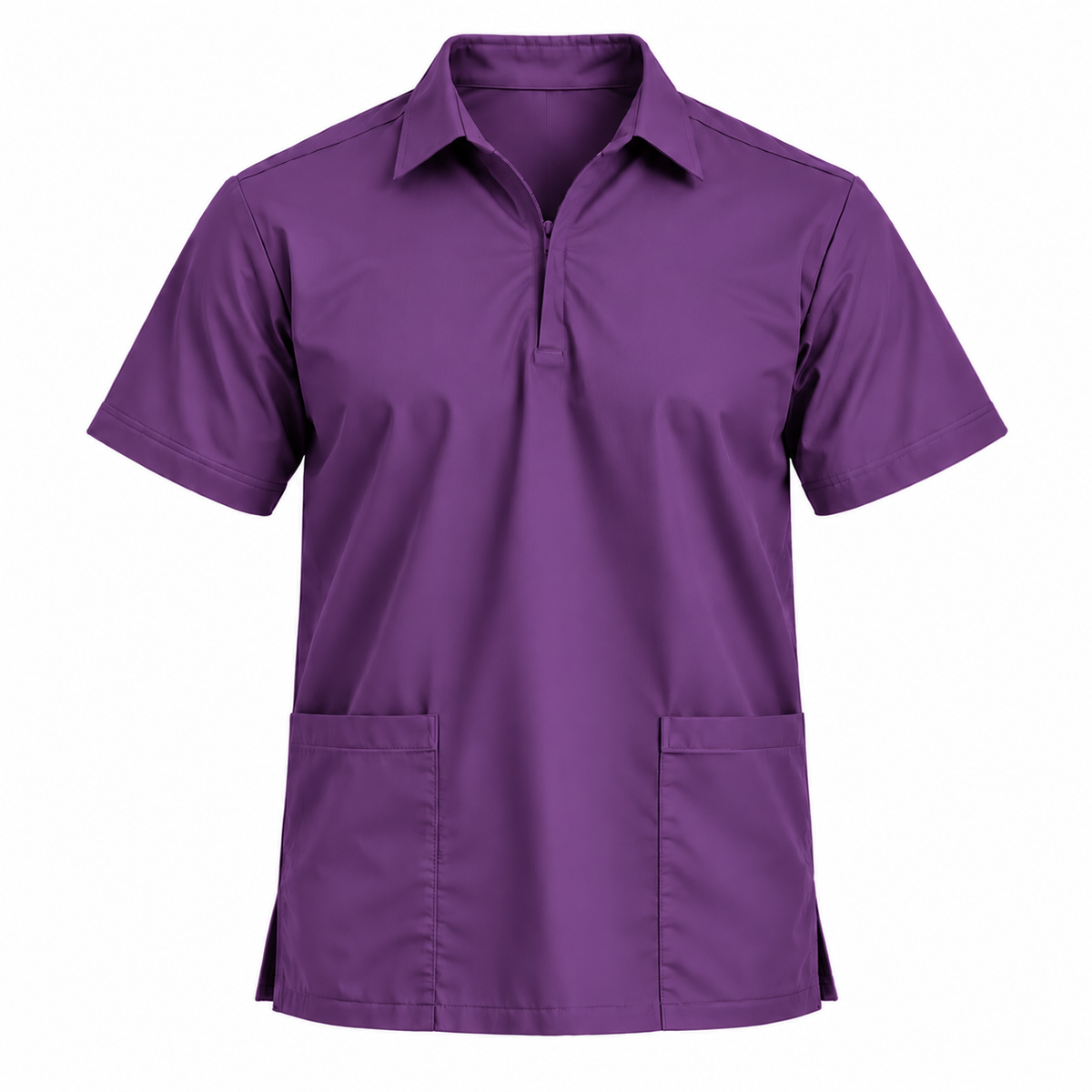 Zip Collar Scrub Top Men