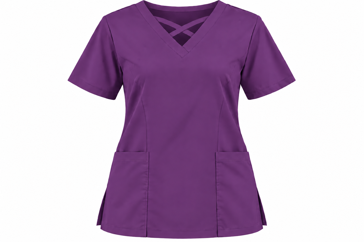 Crisscross Neck Scrub Top