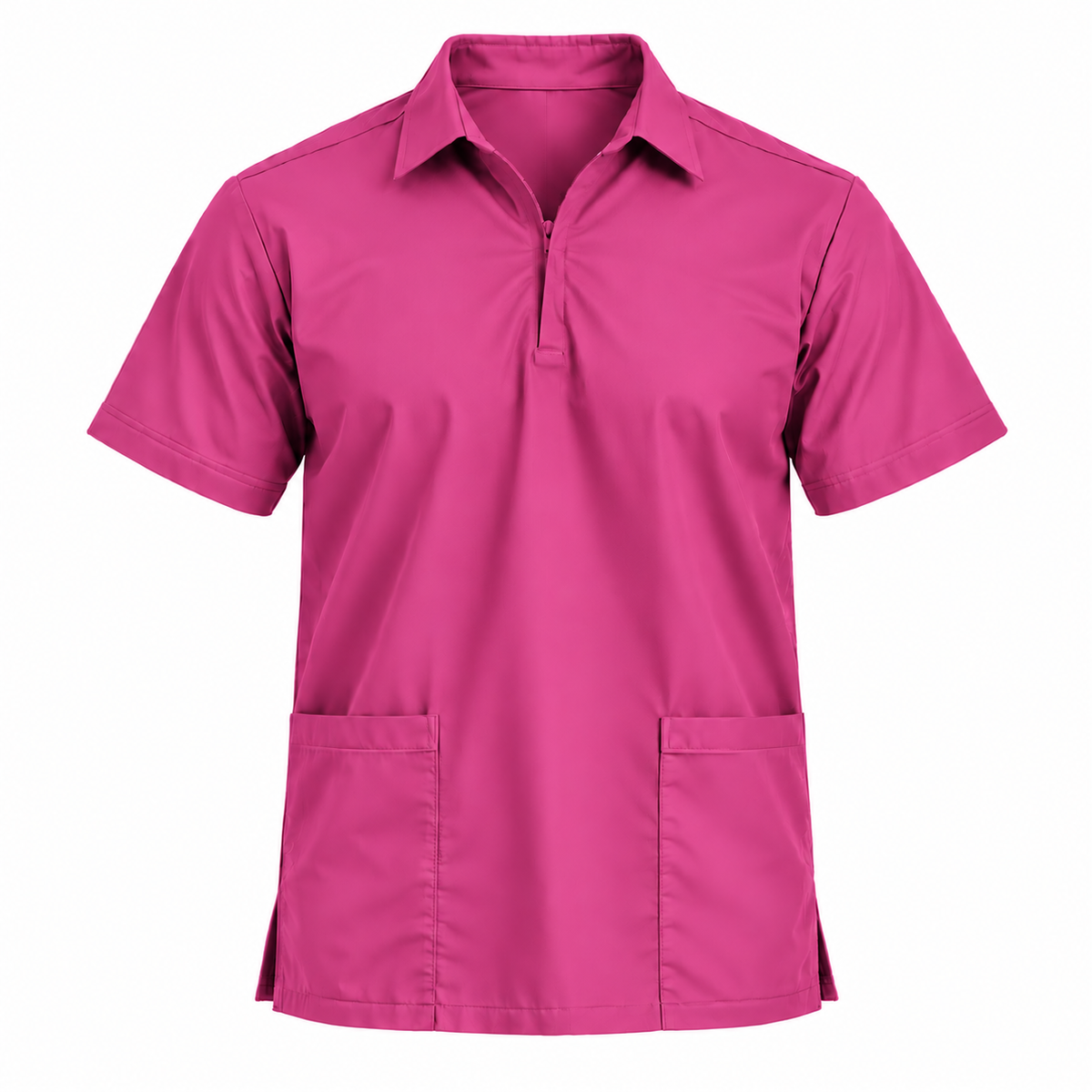 Zip Collar Scrub Top Men