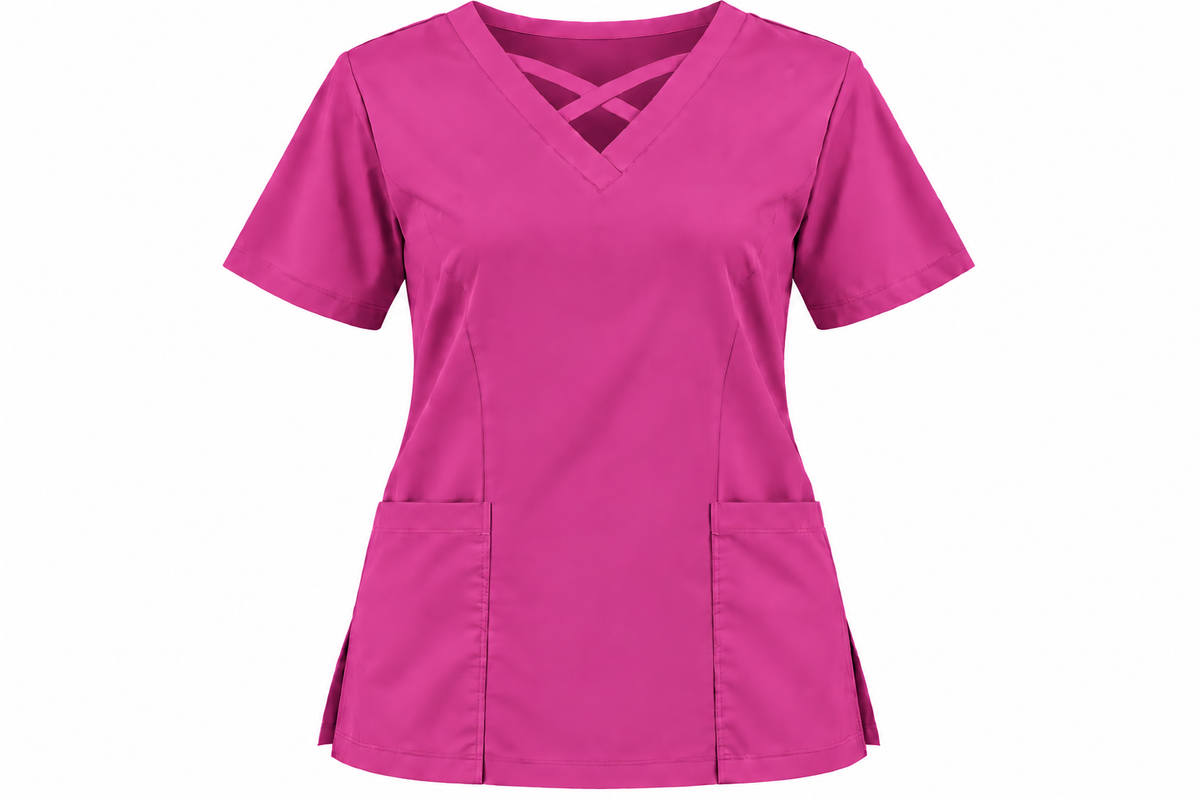 Crisscross Neck Scrub Top