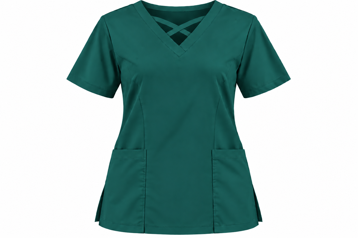 Crisscross Neck Scrub Top