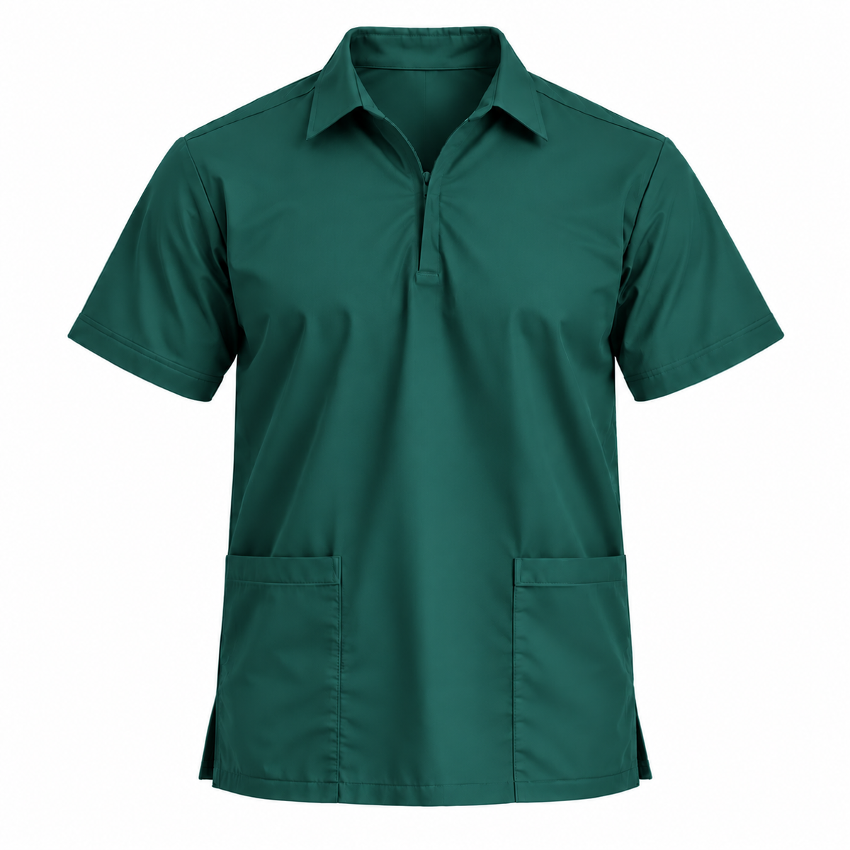 Zip Collar Scrub Top Men