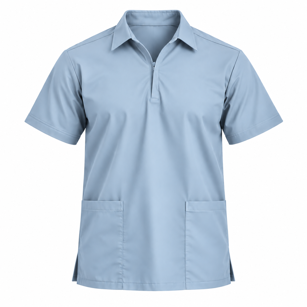 Zip Collar Scrub Top Men