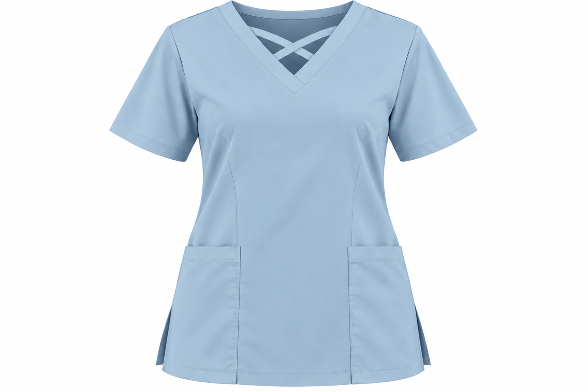 Crisscross Neck Scrub Top