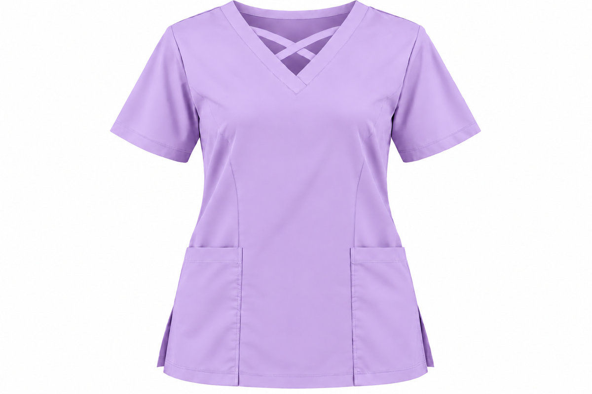 Crisscross Neck Scrub Top